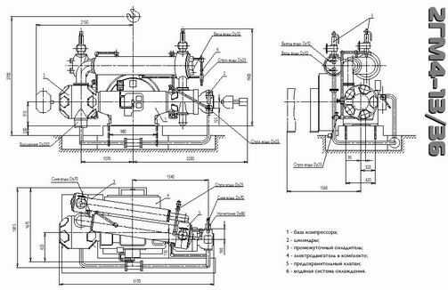 компрессор 2ГМ4-13/36, 2-ГМ-4-13/36